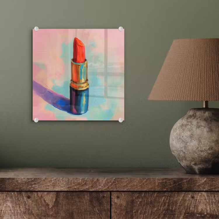 Lippenstift - Rood - Penseelstreken plexiglas 5mm klein -sfeer3