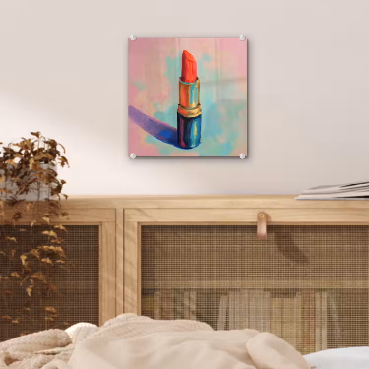 Lippenstift - Rood - Penseelstreken plexiglas 5mm klein -sfeer4