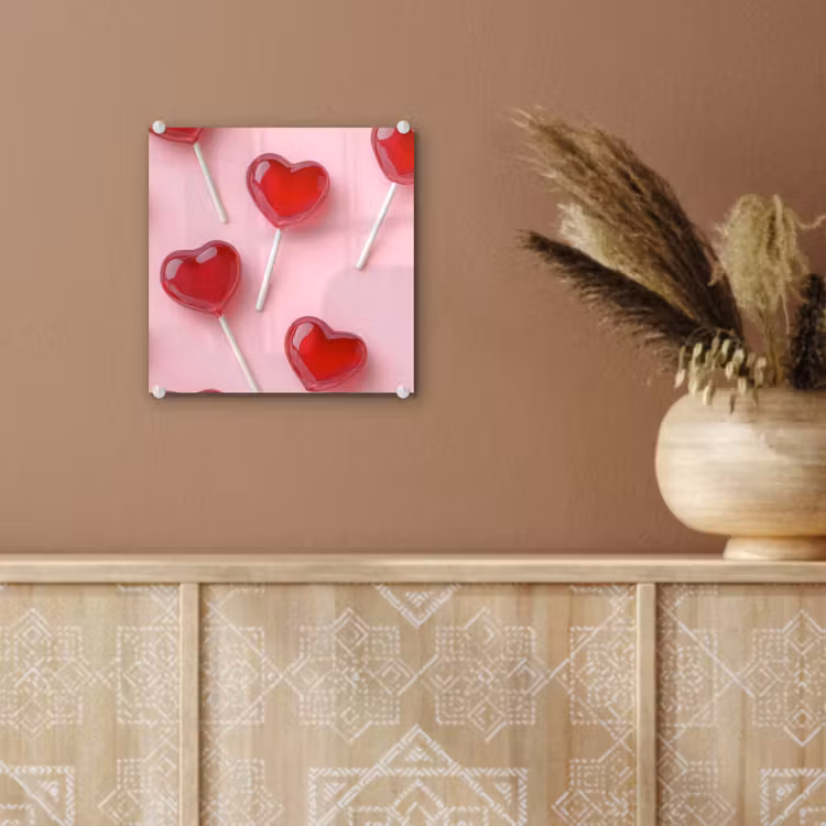 Lollies - Hartjes - Roze plexiglas 5mm klein -sfeer5