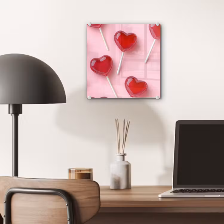 Lollies - Hartjes - Roze plexiglas 5mm klein -sfeer6