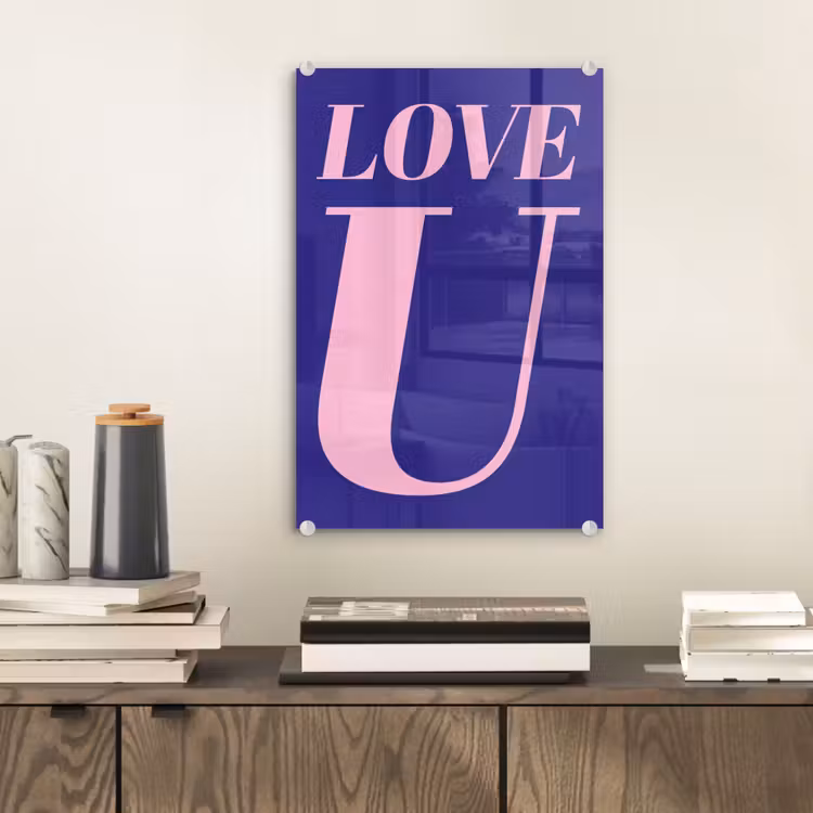 Love - Blauw - Valentijn plexiglas 5mm klein -sfeer1