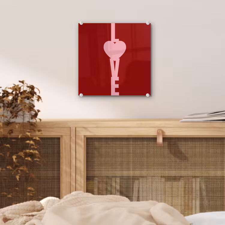 Love - Hart - Rood plexiglas 5mm klein -sfeer4