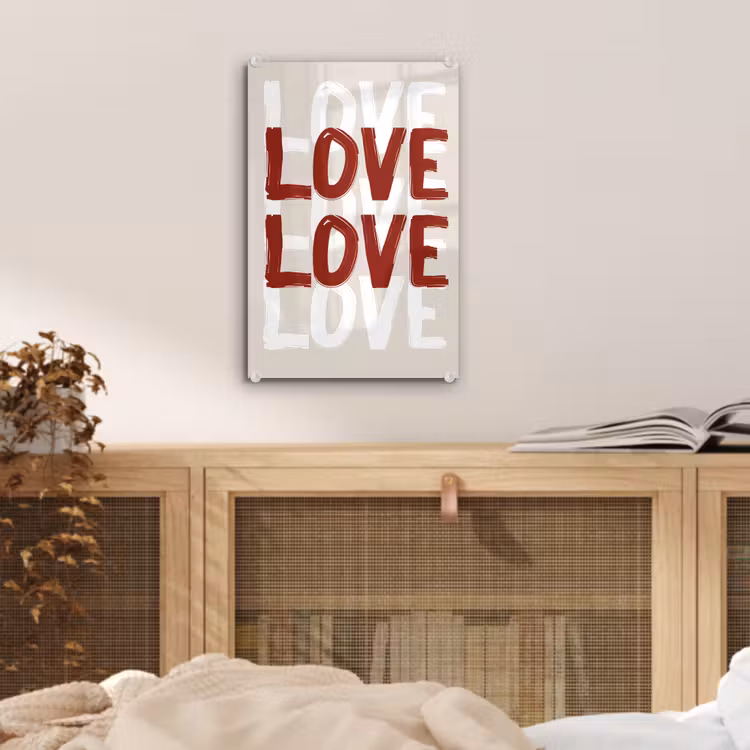 Love - Rood - Tekst plexiglas 5mm klein -sfeer4