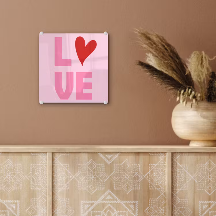 Love - Roze - Hart - Valentijn plexiglas 5mm klein -sfeer5