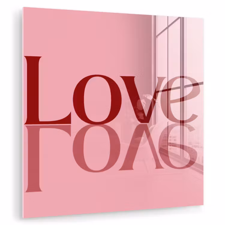 Love - Roze - Spiegeling plexiglas 5mm klein -zzzproduct_nieuw