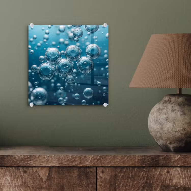 Luchtbellen - Dynamisch - Blauw plexiglas 5mm klein -sfeer3