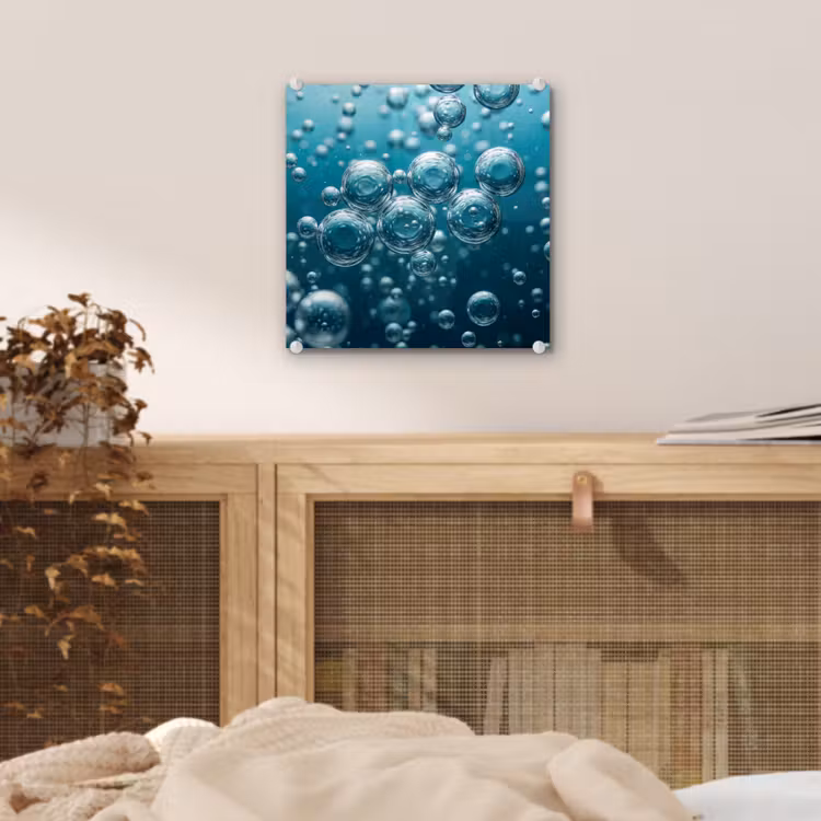 Luchtbellen - Dynamisch - Blauw plexiglas 5mm klein -sfeer4