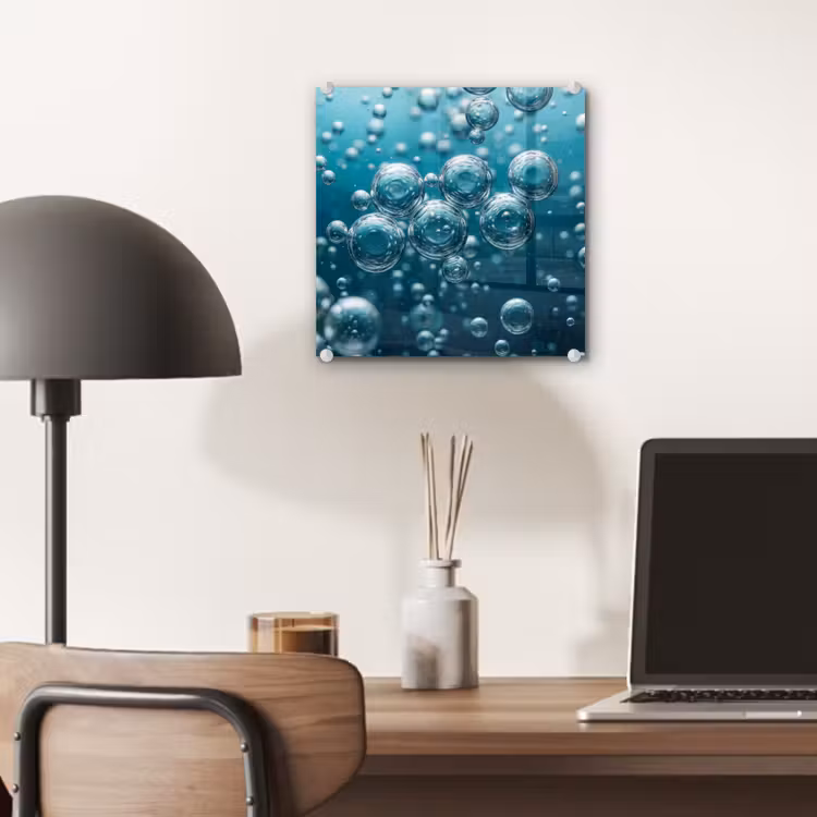 Luchtbellen - Dynamisch - Blauw plexiglas 5mm klein -sfeer6
