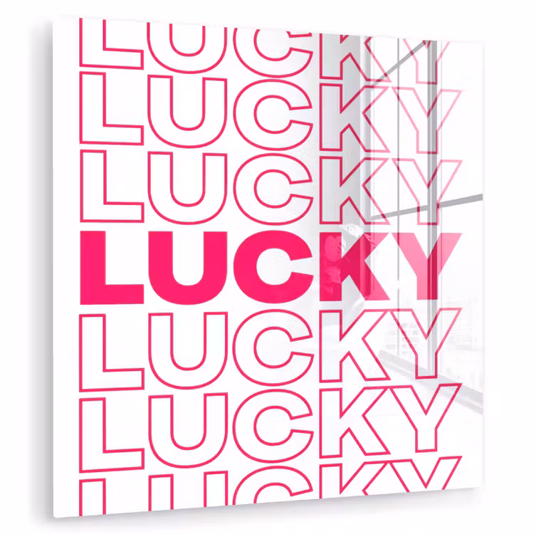 Lucky - Roze - Patroon plexiglas 5mm klein -zzzproduct_nieuw