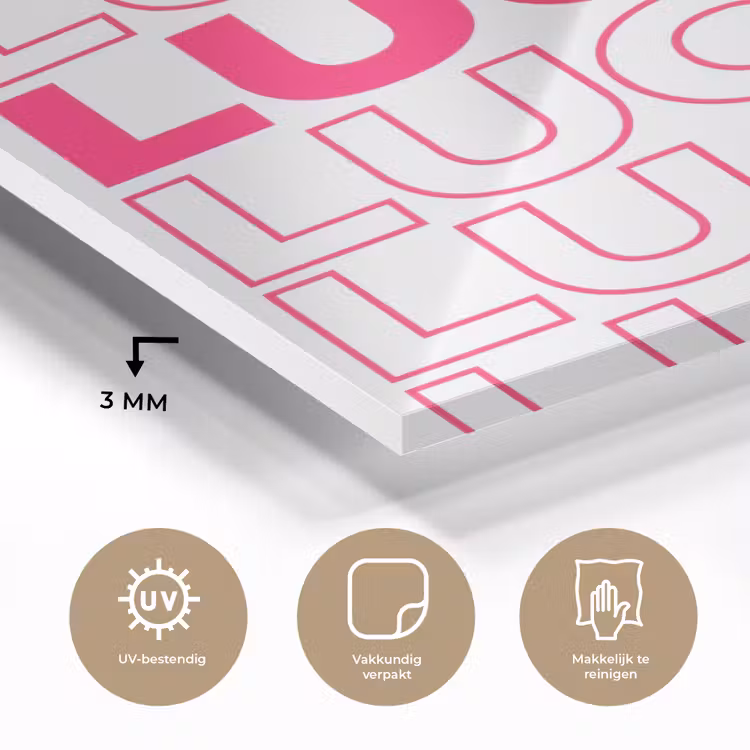 Lucky - Roze - Patroon plexiglas 5mm klein -sfeer2