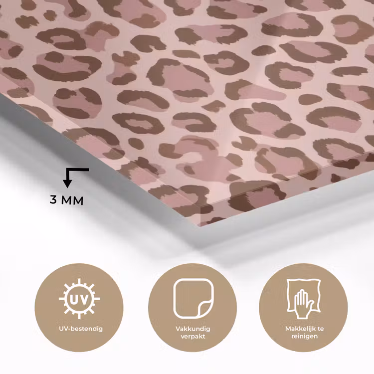 Luipaard - Patroon - Roze plexiglas 5mm klein 11 -sfeer2