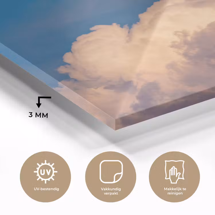 Maan - Wolken - Natuur - Oranje plexiglas 5mm klein -sfeer2