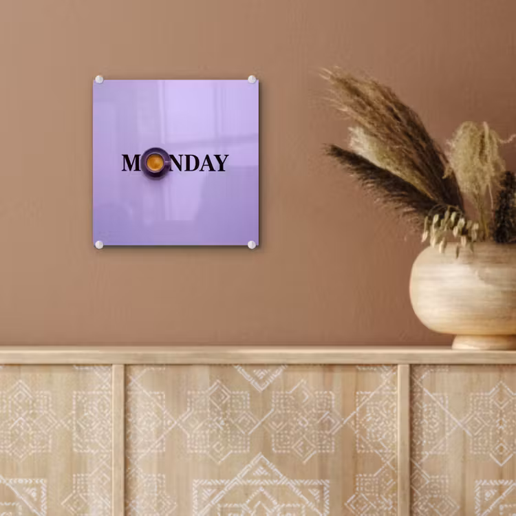 Maandag - Mok - Koffie - Paars plexiglas 5mm klein -sfeer5