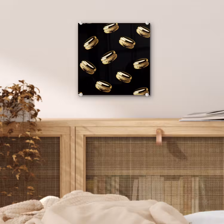 Macarons - Patroon - Goud - Zwart plexiglas 5mm klein -sfeer4