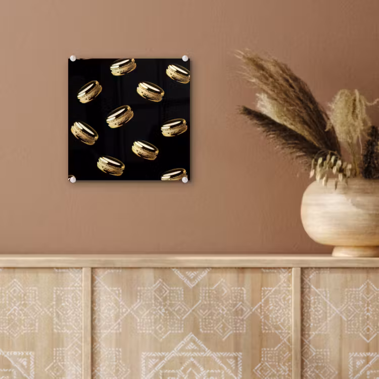 Macarons - Patroon - Goud - Zwart plexiglas 5mm klein -sfeer5