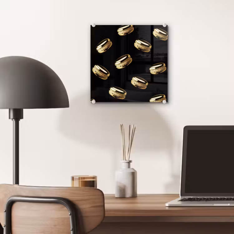 Macarons - Patroon - Goud - Zwart plexiglas 5mm klein -sfeer6
