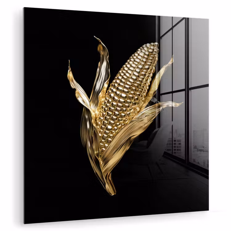 Mais - Eten - Goud - Zwart plexiglas 5mm klein -zzzproduct_nieuw