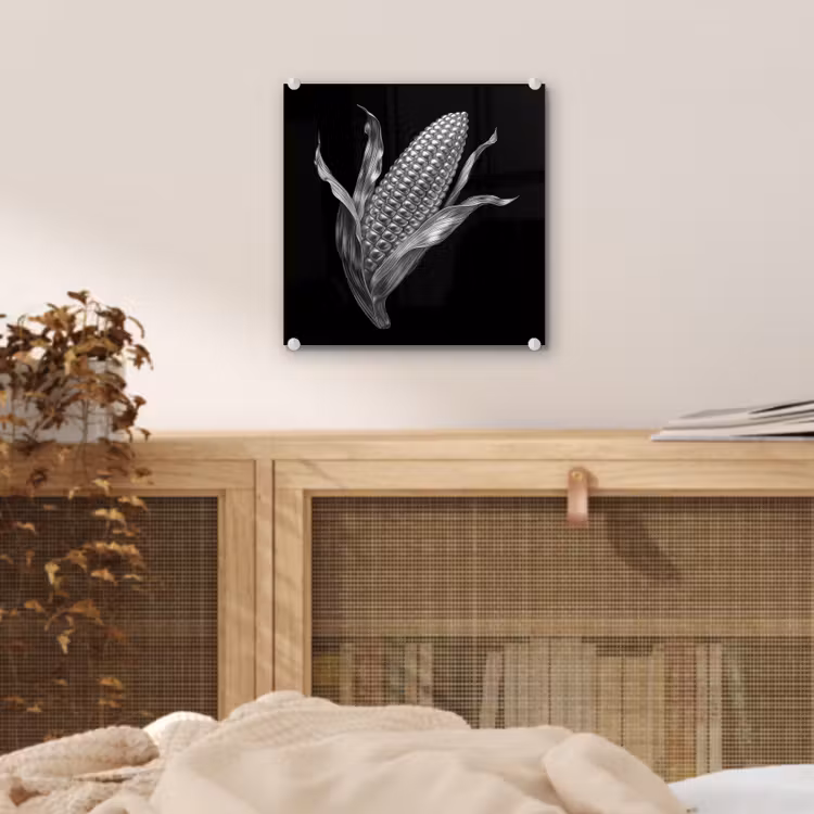 Maïskolf - Glanzend metaal - Elegant plexiglas 5mm klein -sfeer4