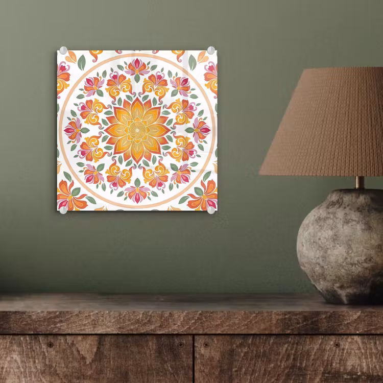 Mandala - Bloemen - Decoratie - Kleurrijk - Abstract plexiglas 5mm klein -sfeer3