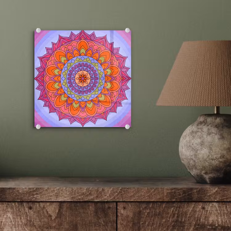 Mandala - Cirkel - Abstract - Kleurrijk - Patroon plexiglas 5mm klein -sfeer3