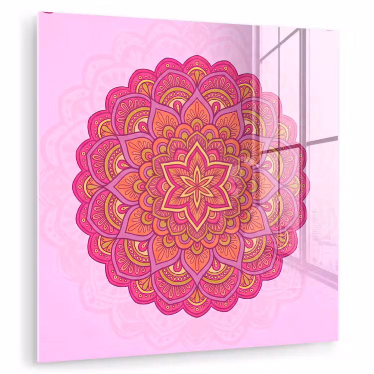 Mandala - Cirkel - Spiritueel - Oosters - Roze plexiglas 5mm klein -zzzproduct_nieuw