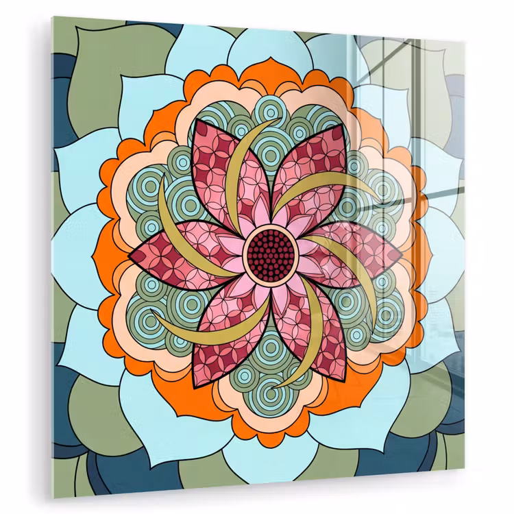 Mandala - Geometrisch - Kunst - Decoratief - Kleurrijk plexiglas 5mm klein -zzzproduct_nieuw