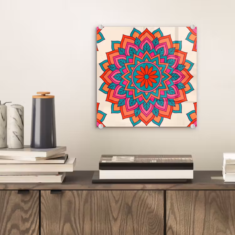 Mandala - Patroon - Abstract - Kleurrijk - Modern plexiglas 5mm klein -sfeer1