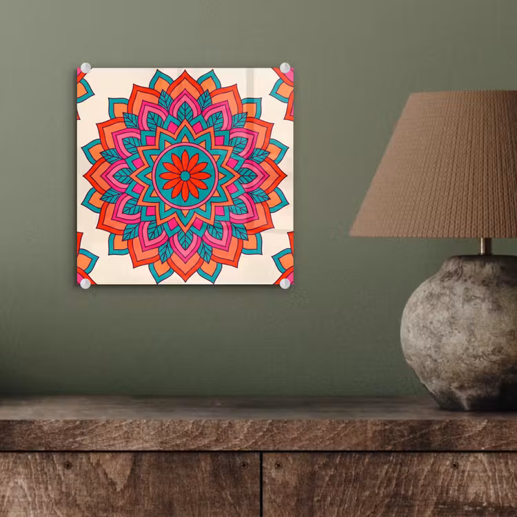 Mandala - Patroon - Abstract - Kleurrijk - Modern plexiglas 5mm klein -sfeer3