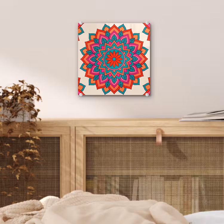 Mandala - Patroon - Abstract - Kleurrijk - Modern plexiglas 5mm klein -sfeer4
