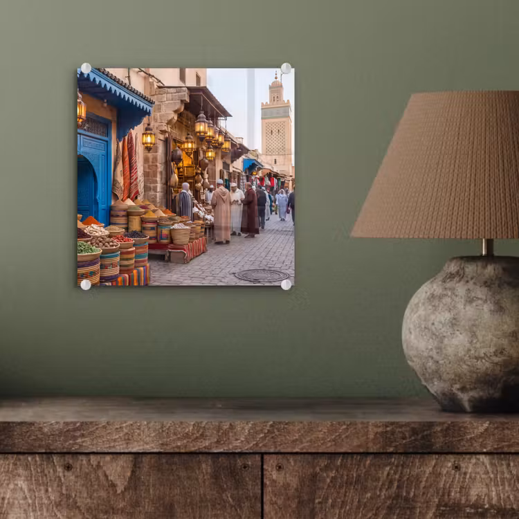 Glas schilderij - Markt - Oosters - Kleurrijk - Markt - Oosters - Kleurrijk plexiglas 5mm klein