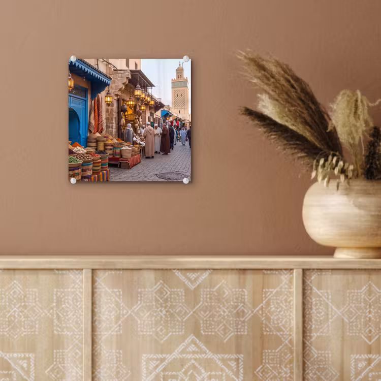 Glas schilderij - Markt - Oosters - Kleurrijk - Markt - Oosters - Kleurrijk plexiglas 5mm klein