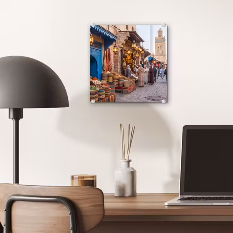 Glas schilderij - Markt - Oosters - Kleurrijk - Markt - Oosters - Kleurrijk plexiglas 5mm klein