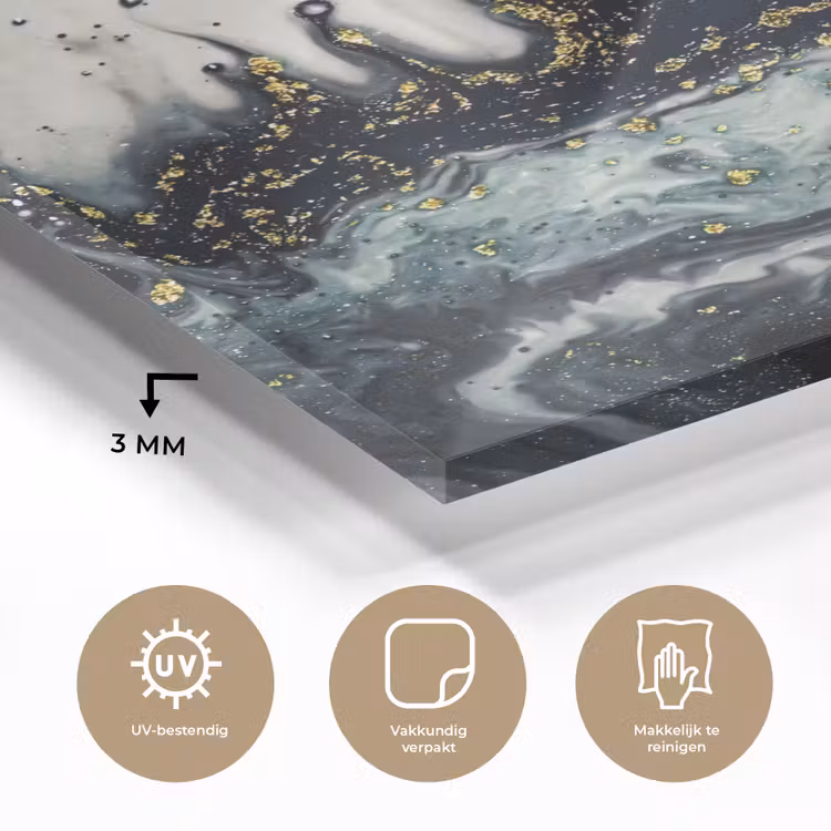 Marmer - Abstract - Goud - Luxe plexiglas 5mm klein -sfeer2