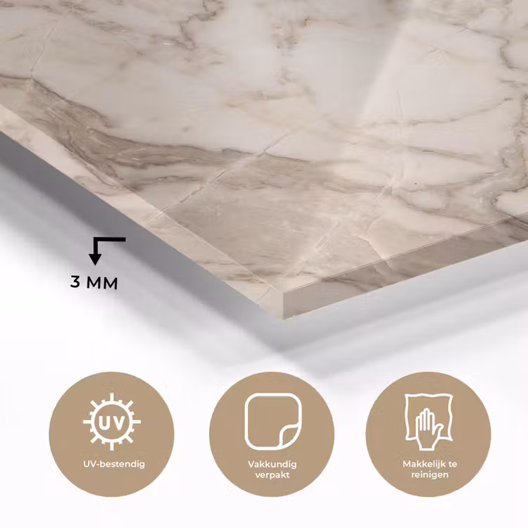 Marmer - Aderen - Textuur - Beige - Modern plexiglas 5mm klein -sfeer2