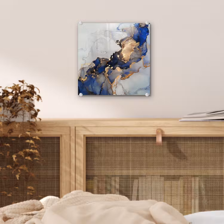 Marmer - Blauw - Goud plexiglas 5mm klein -sfeer4