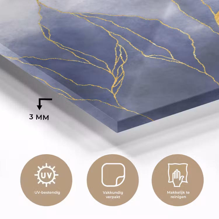 Marmer - Blauw - Marmerlook - Goud - Textuur plexiglas 5mm klein -sfeer2