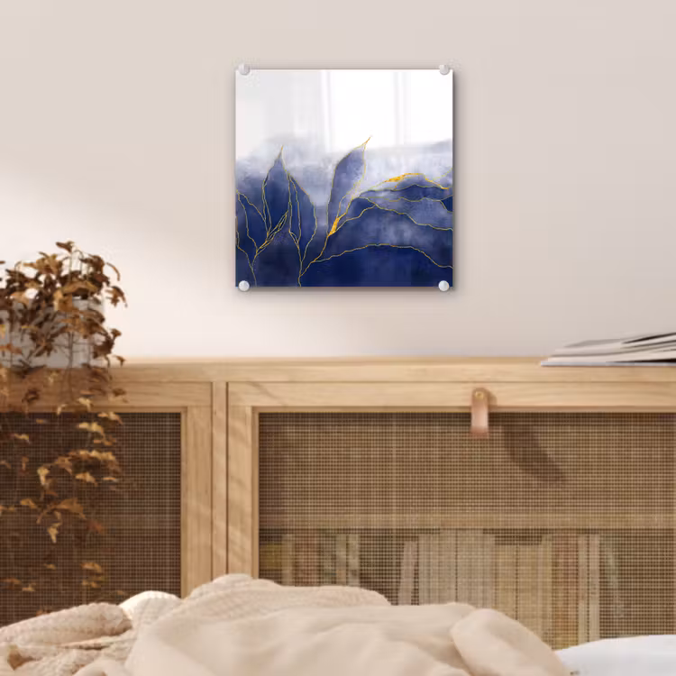 Marmer - Blauw - Marmerlook - Goud - Textuur plexiglas 5mm klein -sfeer4