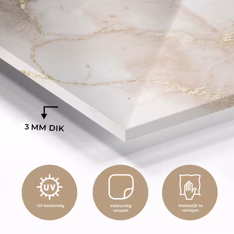 Marmer - Bruin - Gouden plexiglas 5mm klein -sfeer2