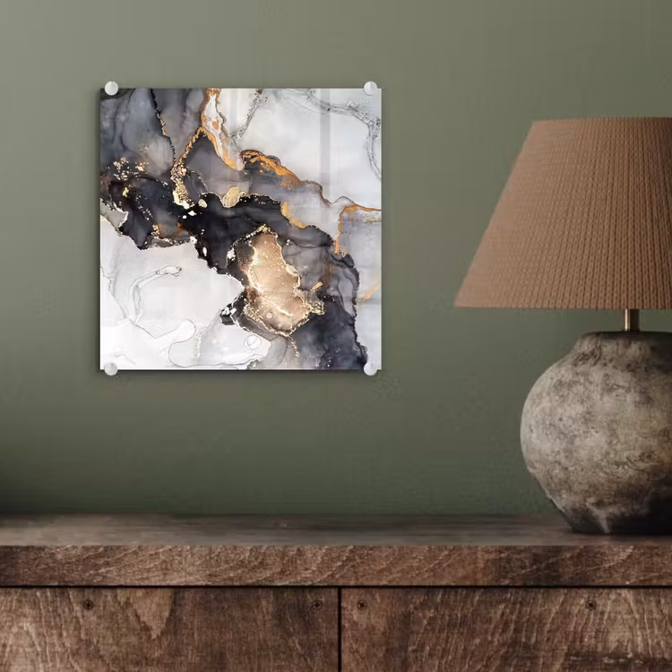 Marmer - Goud - Abstract - Zwart Wit - Luxe plexiglas 5mm klein -sfeer3