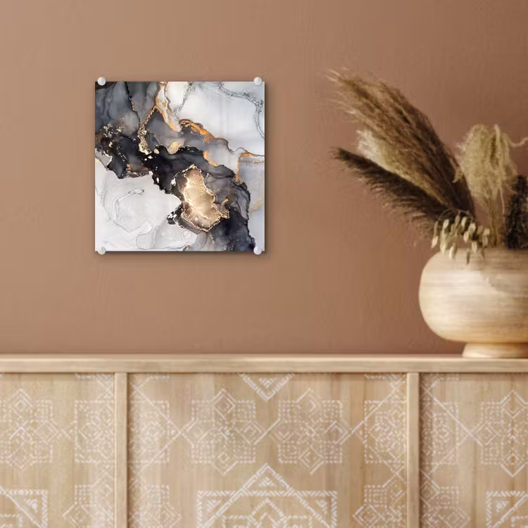 Marmer - Goud - Abstract - Zwart Wit - Luxe plexiglas 5mm klein -sfeer5