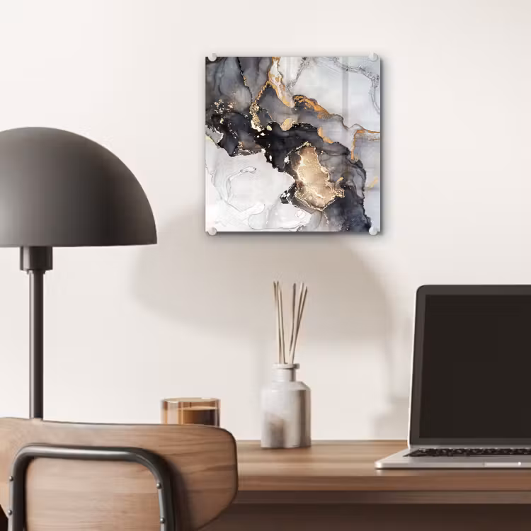 Marmer - Goud - Abstract - Zwart Wit - Luxe plexiglas 5mm klein -sfeer6