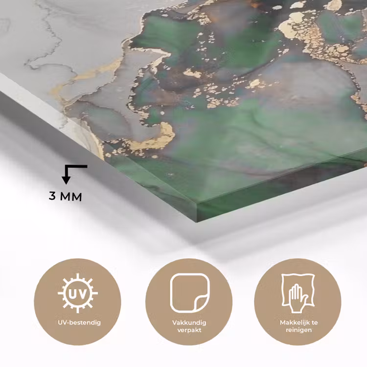 Marmer - Goud - Groen - Luxe plexiglas 5mm klein -sfeer2