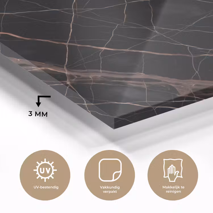 Marmer - Goud - Patroon - Luxe - Zwart plexiglas 5mm klein -sfeer2