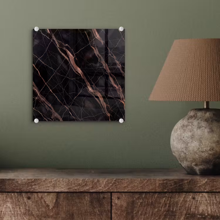 Marmer - Goud - Patroon - Luxe - Zwart plexiglas 5mm klein -sfeer3
