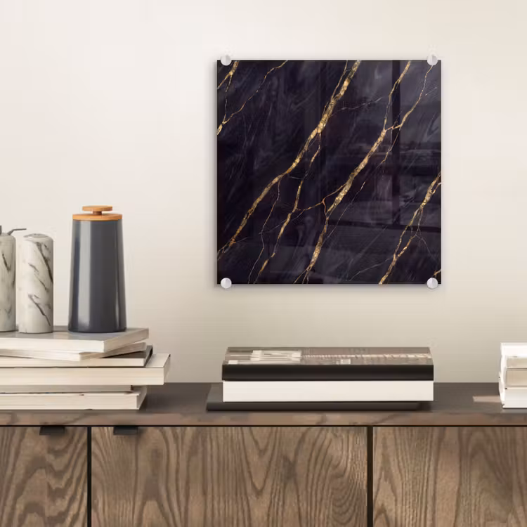 Marmer - Gouden aders - Abstract - Zwart plexiglas 5mm klein -sfeer1