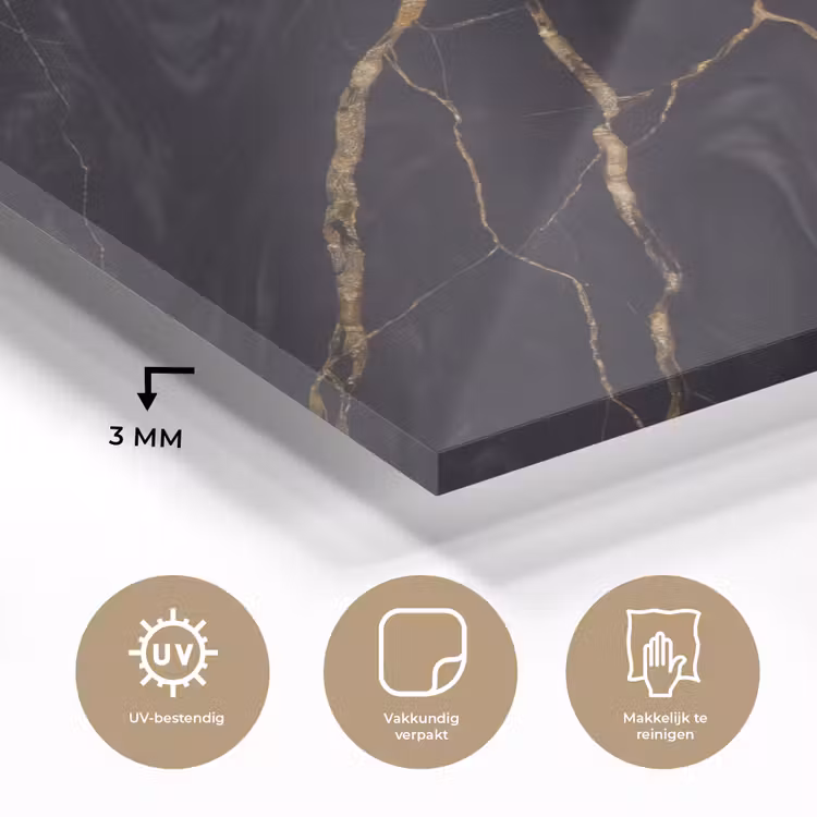 Marmer - Gouden aders - Abstract - Zwart plexiglas 5mm klein -sfeer2