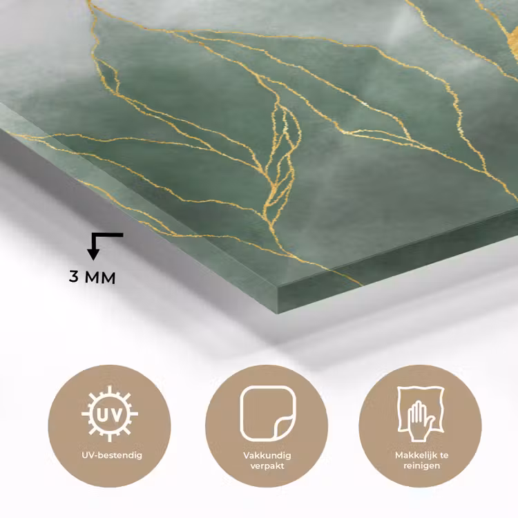 Marmer - Groen - Luxe - Goud - Marmerlook plexiglas 5mm klein -sfeer2