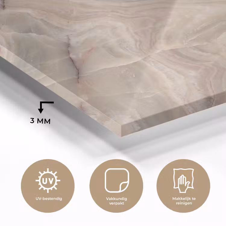 Marmer - Patroon - Abstract - Beige - Groen plexiglas 5mm klein -sfeer2