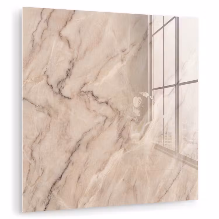 Marmer - Patroon - Abstract - Modern - Beige plexiglas 5mm klein -zzzproduct_nieuw