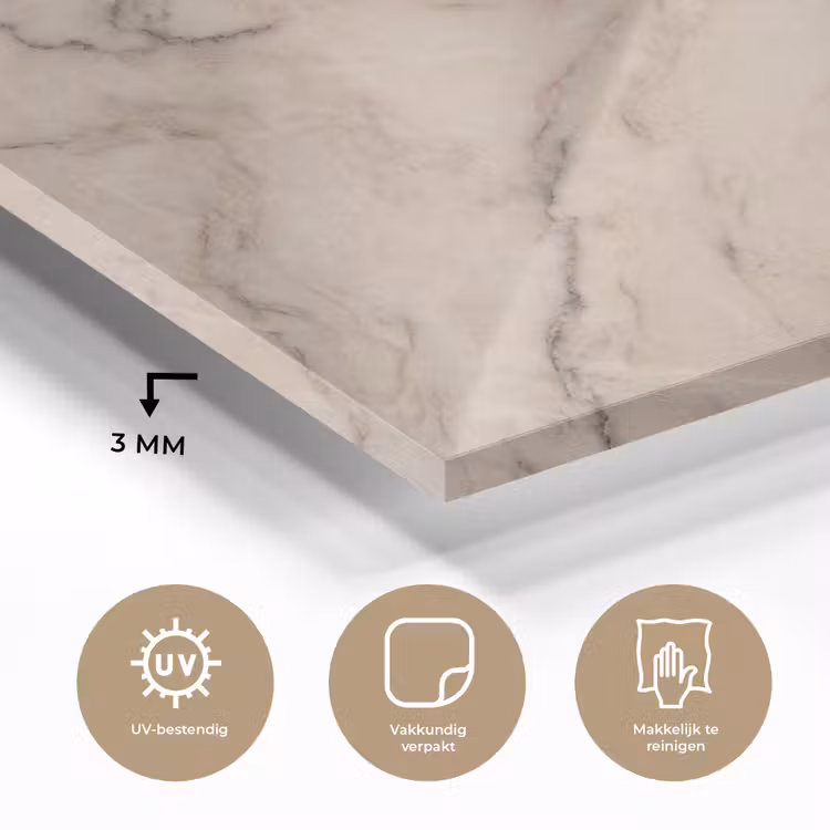 Marmer - Patroon - Abstract - Modern - Beige plexiglas 5mm klein -sfeer2
